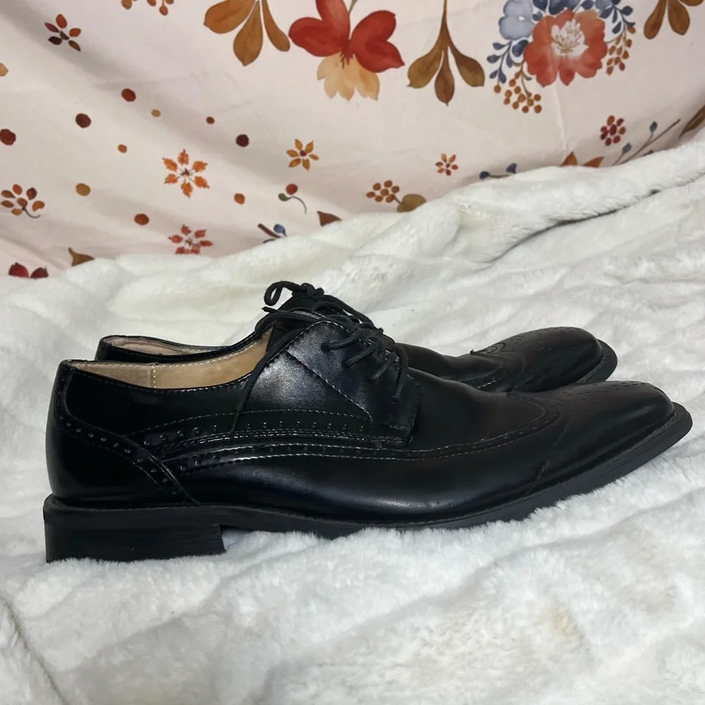 Giorgio Brutini Mens 11.5M Derby Black Lace Up Square Toe Workwear Office Shoes